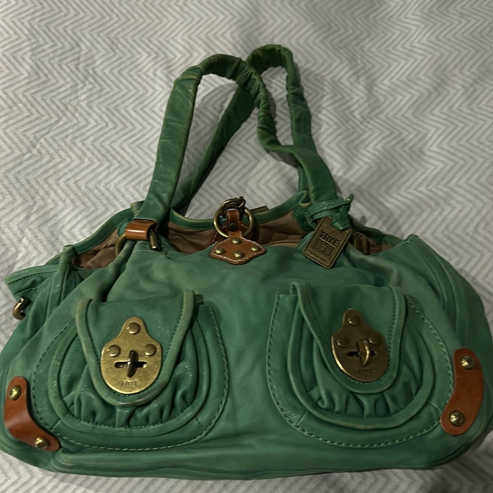 Vintage teal Frye bag